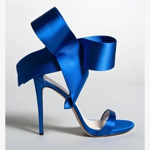 AMINAH ABDUL JILLIL Blue Open Tow Bow Pump BNIB - Never Worn